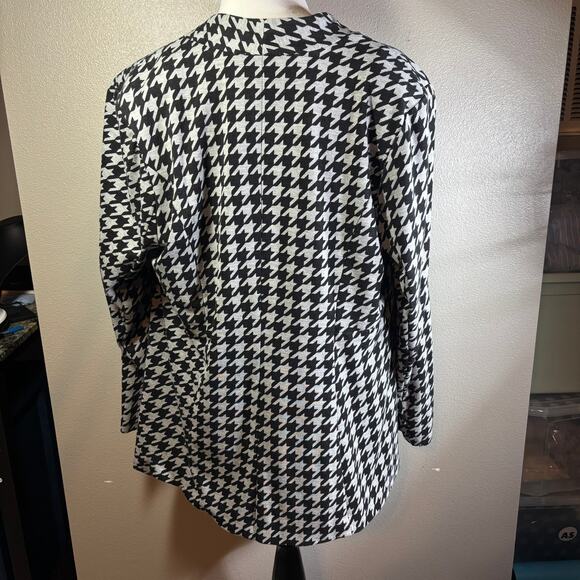 Torrid Lightweight Ponte Longline Blazer Women's Size 2X Black Gray Houndstooth - Picture 3 of 8